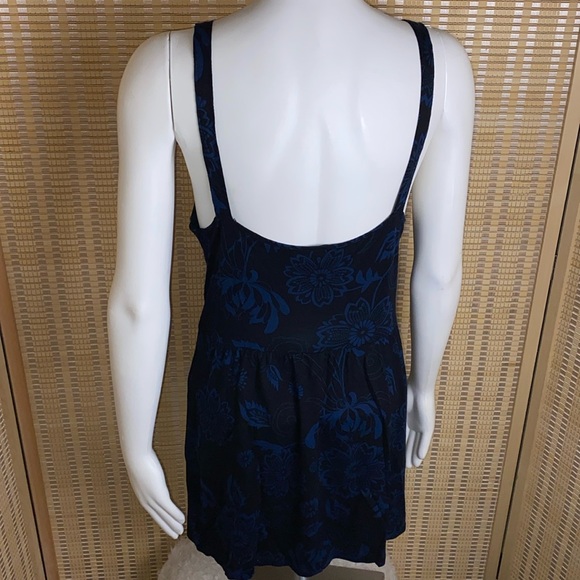 🔷Express Blue Floral Embellished Empire Waist Halter Top Size Small - Picture 4 of 5